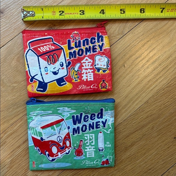 Blue Q Coin Purses Set of Two Small Zipper Pouches - Picture 6 of 6